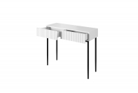 Moderný písací stôl Nicole - biely mat / čierne nohy Moderný stolík do spálne