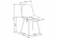 Čalouněná židle K417 - popelavá moderní židle čalouněné K417 - Popelový velvet