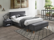Moderná posteľ Azurro Velvet 160x200 - sivá / dub moderné posteľ azurro velvet 160x200 - šedá / dub