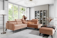 moderná Rohová sedacia súprava do obývacej izby Venezil L z pufa - výpredaj Rohová sedacia súprava w stylu glamour