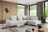 Moderná rohová sedačka do obývačky Nicole L svetlý Rohová sedacia súprava do obývacej izby 