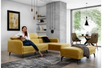moderná Rohová sedacia súprava do obývacej izby Venezil Mini s taburetom