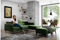 moderná Rohová sedacia súprava do obývacej izby Venezil Mini z pufa Zelený Rohová sedacia súprava do obývacej izby