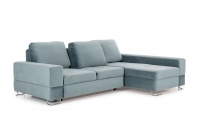 Rohová sedacia súprava pravá strana do obývacej izby Leni - šedý zamat hydrofobowy Evita 09