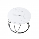 NUBIRA dohányzóasztal, szerkezet - fekete, asztallap - fehér márvány (1p=1db) nubira Konferenční stolek Rošt - Fekete, Deska - Bílý mramor