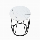 NUBIRA S Konferenční stolek Rošt - Černý, Deska - Bílý mramor (1p=1szt) nubira s Konferenční stolek Rošt - Černý, Deska - Bílý mramor