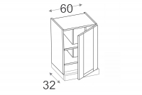 OLIVIA SOFT W60.1/64P - Skříňka závěsná s digestořem (64) digestořová skříňka