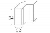 OLIVIA SOFT WRP60/64 - Skříňka závěsná rohová (64) Skříňka závěsná rohová