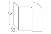 OLIVIA SOFT WRP70x40 - Závesná rohová skrinka (72) Schéma skrinky 
