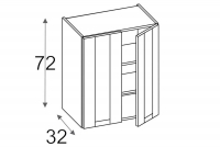 OLIVIA SOFT WW80 - Vitrínová Skříňka závěsná (72) dvoudveřová skříňka závěsná 