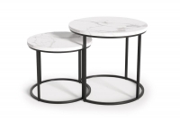 OREO asztal - 2db- fehér márvány / fekete (1p=1db) OREO Komplet dwoch law Bílý mramor / Fekete