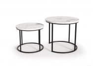 OREO asztal - 2db- fehér márvány / fekete (1p=1db) oreo Komplet dwoch law Bílý mramor / Fekete