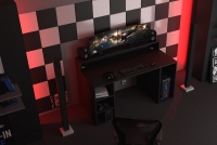 Demin gaming íróasztal, polcokkal - fekete  íroasztal gamingowe Demin z polcok - fekete 