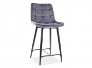 Barová židle CHIC H-2 VELVET Černá Konstrukce/ šedý BLUVEL 14 pOLBarová židle chic h-2 velvet Černý stelaZ / šedý bluvel 14