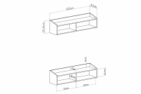 Polc Alessio 11 - 125 cm - homokszínű bézs / olajozott tölgy polc Alessio 11 - 125 cm - bézs piaskowy / dab olejowany