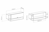 Mobil MO13 függő polc - fehér / türkizkék polc függő Mobi MO13 - 100 cm - fehér / turkus