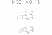 Polica závesná Mobi MO13 - Biely / Tyrkysová vnútro regalu wiszacego mobi 13