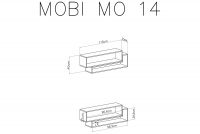 Mobi MO14 falipolc - Fehér / sárga Police závěsná Mobi MO14 - Bílý / žlutý - Rozměry
