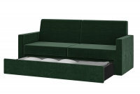 Vertikálna sklápacia posteľ 160x200 s pohovkou BOGART. Modern - Biely mat / Zelený velúr zelená pohovka so zásuvkou