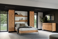 Vertikální sklápěcí postel Basic 140x200 - Černý / Dub lancelot sklápěcí postel do ložnice loft 