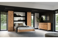 Vertikálna sklápacia posteľ Loft 90x200 New Elegance - Čierny/Dub Lancelot polkotapczan loft z komoda 