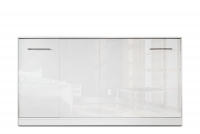 Sklápacia posteľ horizontálny 90x200 Basic New Elegance - biely lesk półkotapczan w połysku 