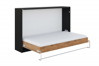 Horizontálna sklápacia posteľ Loft 120x200 New Elegance - Čierny/Dub Lancelot polkotapczan horizontálny 