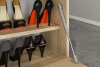 Skrinka na topánky z uchylnymi drzwiami i tapicerowanym siedziskiem Caro 01 - svetlá sonoma sklopná Skrinka na butu