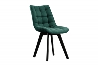 Prato kárpitozott szék, fa lábakkal - üvegzöld Vena 4 / fekete lábak Zeloné Židle kárpitozott