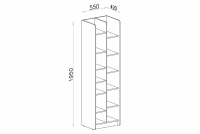 Regál Alessio 4 - 55 cm - Béžová Pieskový / Dub olejovaný Regál Alessio 4 - 55 cm - Béžová Pieskový / Dub olejowany