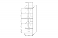 Regál Santori W1 - 70 cm Regál jednodveřový Santori se zásuvkami 70 cm