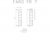 Mládežnícky regál s tromi zásuvkami Faro FR7 - biely lux / dub artisan / šedá - Meblar 