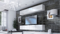 Závěsný regál vertikální Combo 7 - Bílý minimalistická Obývací stěna 