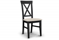 dřevěna židle s čalouněným sedákem i oparciem krzyzyk Retro - Krém Inari 22 / Černý černé dřevěna židle z kremowym sedadlem