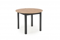 Okrúhly rozkladací stôl RINGO 102-142x102 cm - dub artisan / čierne nohy ringo stôl Farba Pracovná doska Dub artisan, nogi - Čierny (102-142x102x76 cm)