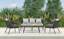 ROCCA Komplet zahradní ( Pohovka + Křeslo 2x + Konferenční stolek ), tmavý popel / jasný popel rocca Komplet zahradní ( Pohovka + Křeslo 2x + Konferenční stolek ), tmavý popel / jasný popel