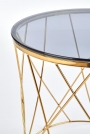 SELENA dohányzóasztal - sárga / füstös üveg selena Konferenční stolek, Rošt - Žlutý, Sklo - kouřový