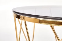 Konferenčný stolík SELENA 55 cm - zlatá / dymové sklo selena Konferenčný stolík, Rošt - zlaté, Sklo - zakouřený