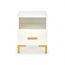 Nočný stolík SILVIA 40 cm - biela / zlatá silvia Nočný stolík, Biely - zlaté