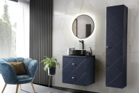 Koupelnová nástěnná skříňka Elegance Blue - Wave Blue    Nábytek lazienkowe z frezowaniem 