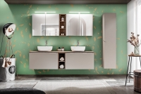 regál koupelnový závěsný Santa Fe Taupe - křemíková šedá moderní Nábytek lazienkowe comad 
