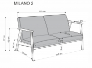 MILANO 2S canapea - bej tap. Castel 15 Canapea cu două locuri milano 2s - închis nuc / bej velwet castel 15