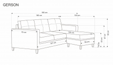 GERSON Kanapé lábtartóval, bézs Kanapé gerson 180 cm z podnozkiem - bézs