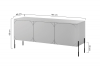 TV stolek Sonatia 150 cm s ukrytou zásuvkou - kašmírová TV skříňka třídveřová z ukryta szuflada Sonatia 150 cm - kašmír - Rozměry