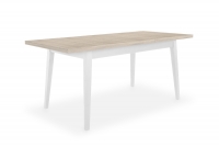 Rozkládací stůl Paris 120-160 cm - dub sonoma / bílá Stůl na bialych drewnianych nogach