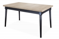 stôl rozkladany do jedálne 120-160 Ibiza na drewnianych nogach - Dub sonoma / čierne nožičky stôl z czarnymi nogami