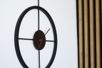 Oceľová zegar scienny KAYU 44 Dub wedzony v Loft stylu - Čierny - 50 cm Oceľová zegar scienny KAYU 44 Dub wedzony v Loft stylu - Čierny - 50 cm