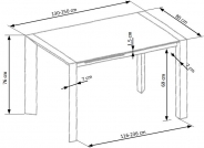 Rozkladací jedálenský stôl STANFORD XL 130-250x80 cm - biela stanford xl Stôl rozkladany Biely