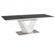 Stôl rozkladany Alaras II 120-180x80 - Čierny / efekt kamienia / Biely stOL alaras ii  Čierny efekt kamienia / biaLy lak 120(180)x80 