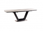 Stůl rozkládací Armani 160(220)X90 - ceramic Bílý/Černý mat mramorový efekt Stůl armani ceramic bílý (mramorový efekt)/ Černý mat 160(220)x90